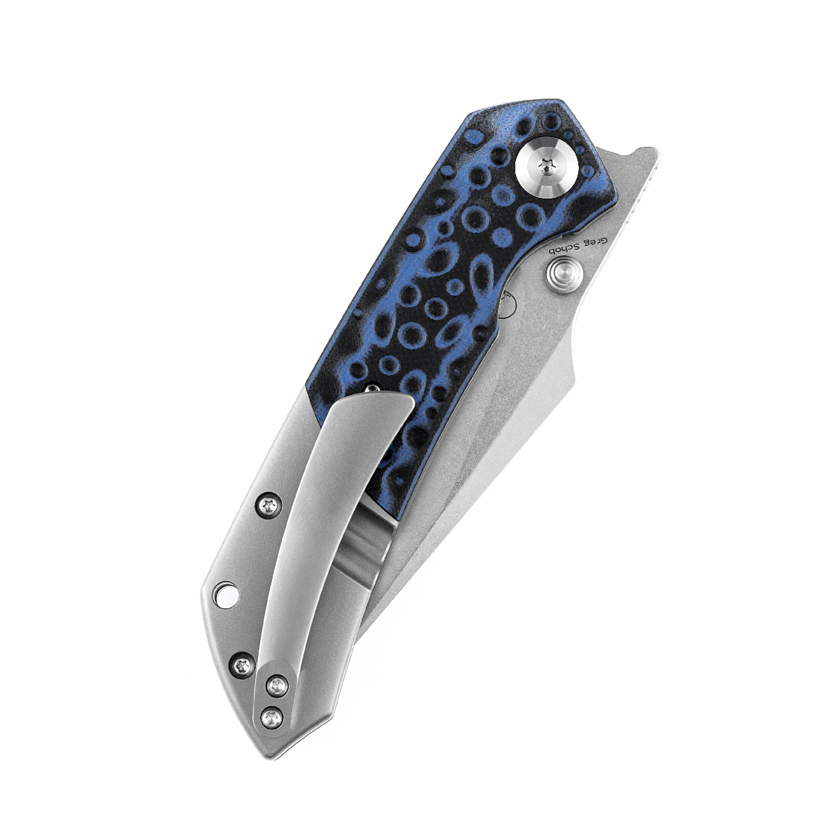 Kansept Fenrir K1034A3 black and blue G10 with titanium handle scales