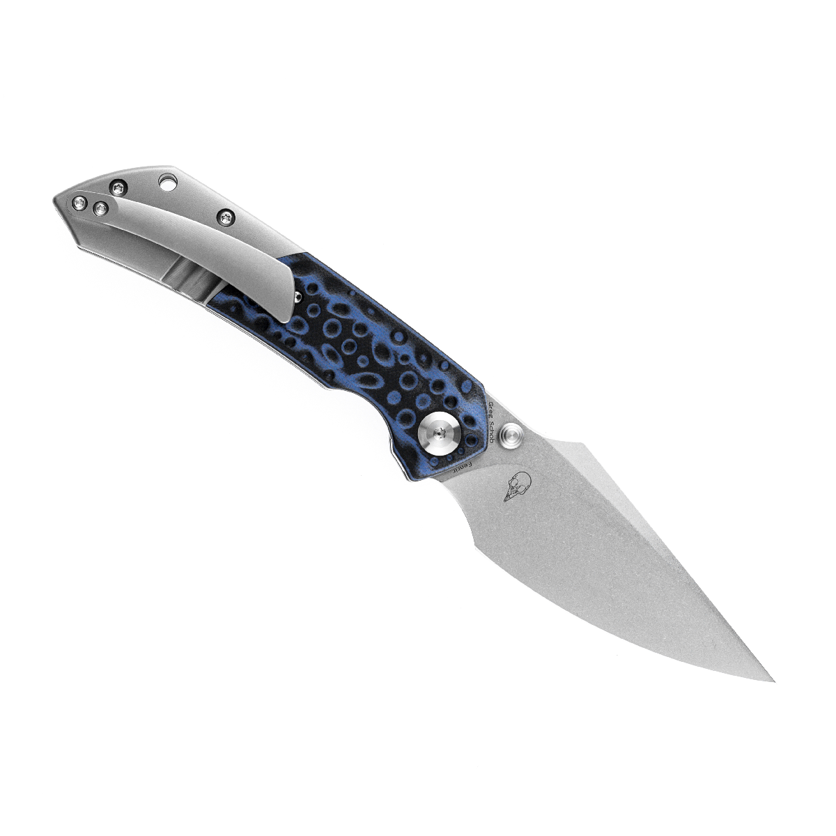 Kansept Fenrir K1034A3 open position showing CPM-S35VN harpoon blade