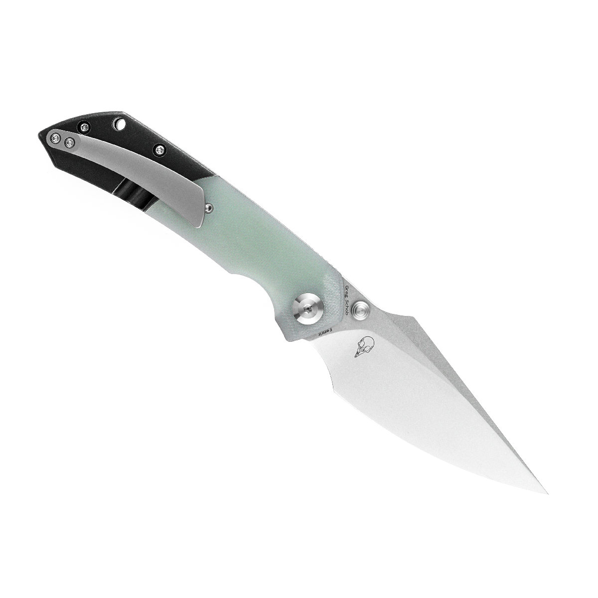 Kansept Fenrir K1034A5 open position showing CPM-S35VN harpoon blade
