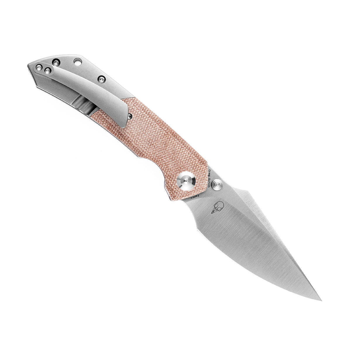Kansept Fenrir K1034A6 open position showing CPM-S35VN harpoon blade
