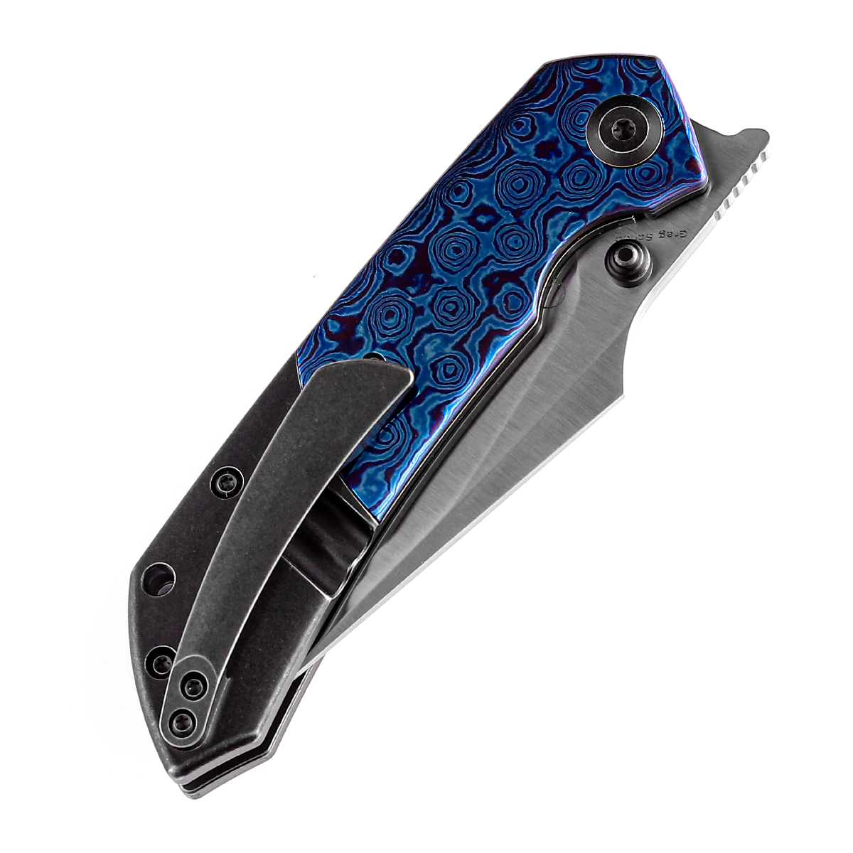 Kansept Fenrir K1034A7 black stonewashed titanium and Timascus handle scales
