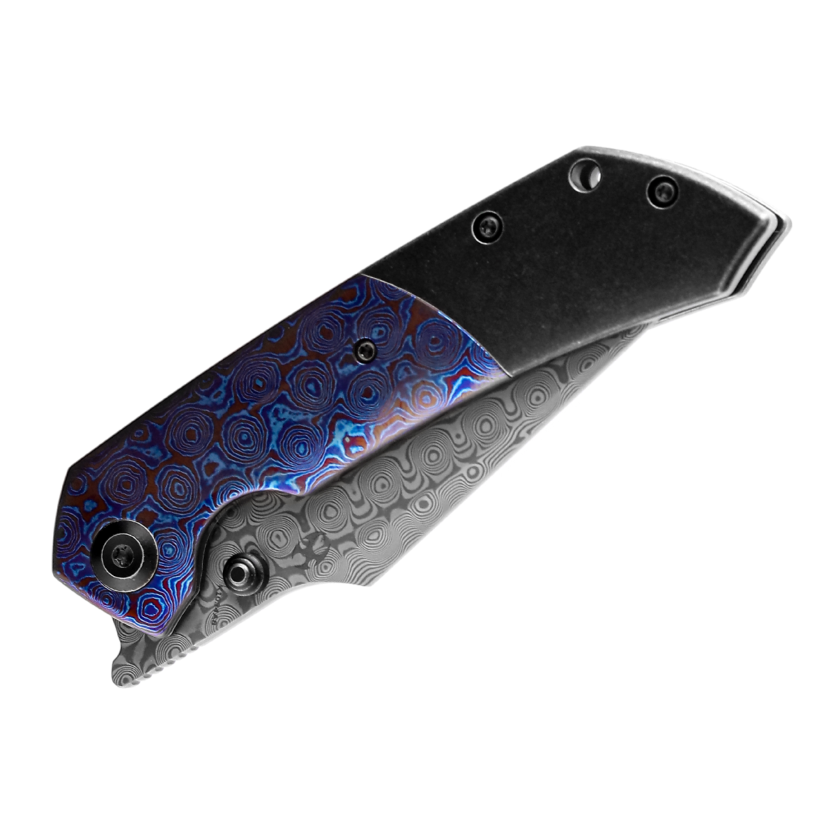 Kansept Fenrir K1034A8 blade detail – stainless Damascus harpoon