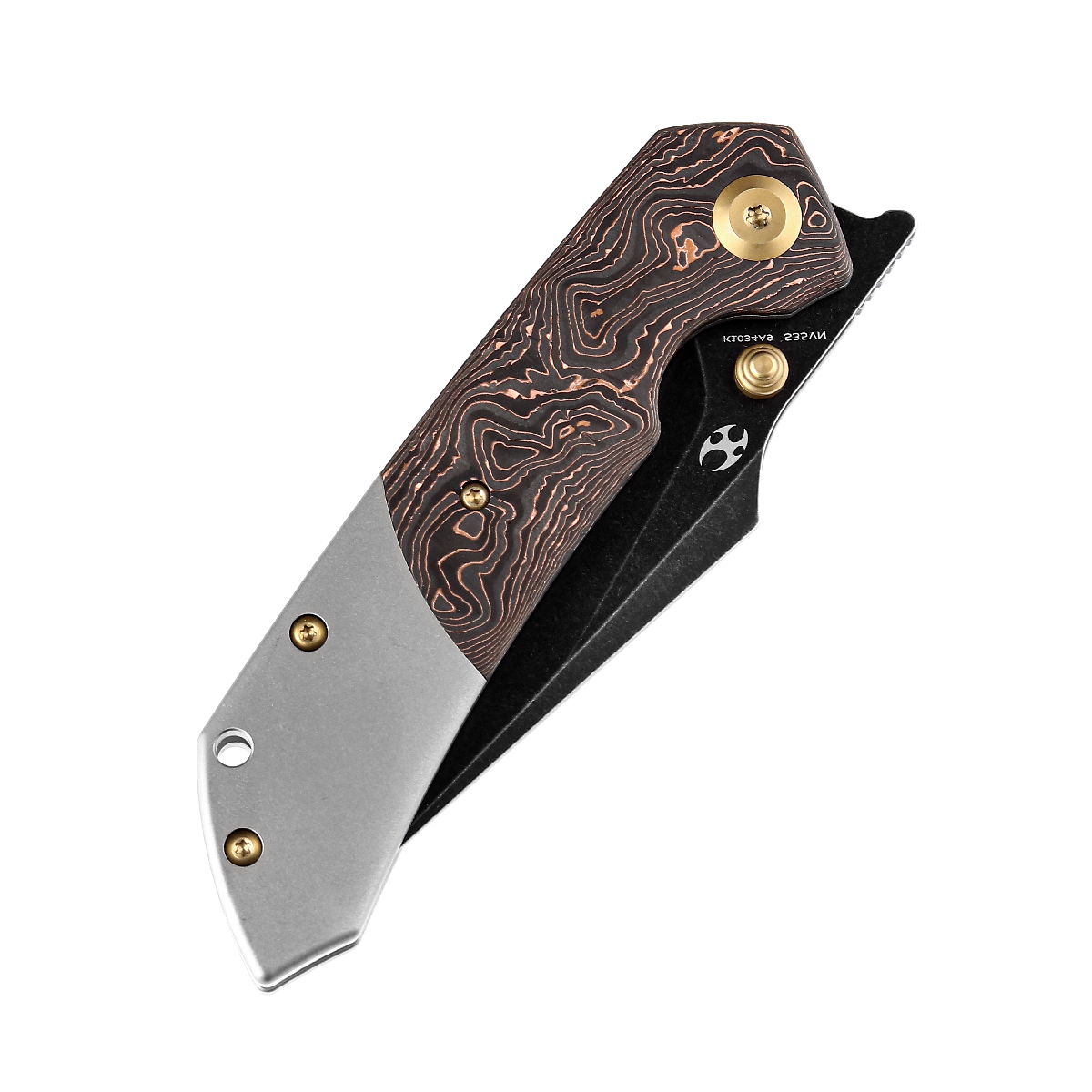 Kansept Fenrir K1034A9 blade detail – stonewashed CPM-S35VN harpoon