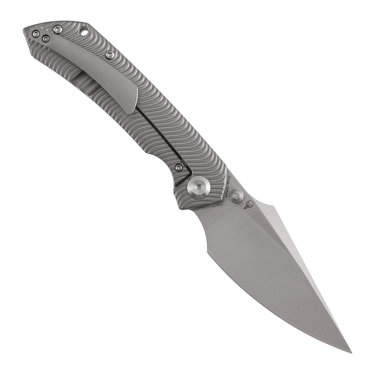 Kansept Fenrir K1034C1 open position showing CPM S35VN harpoon blade