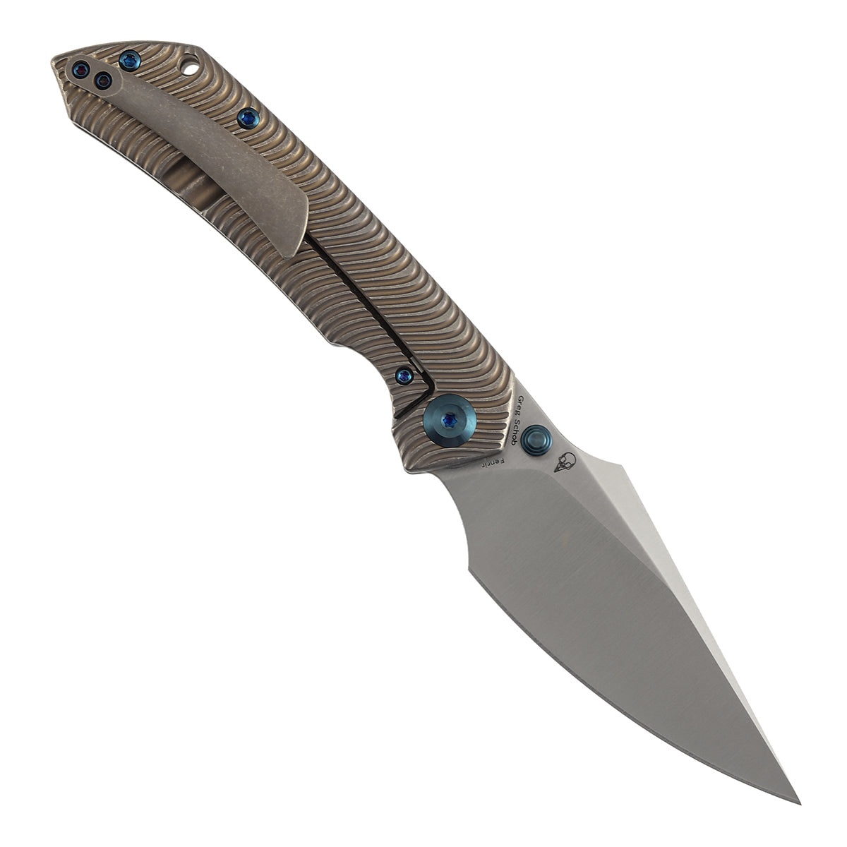 Kansept Fenrir K1034C2 open position showing CPM S35VN harpoon blade