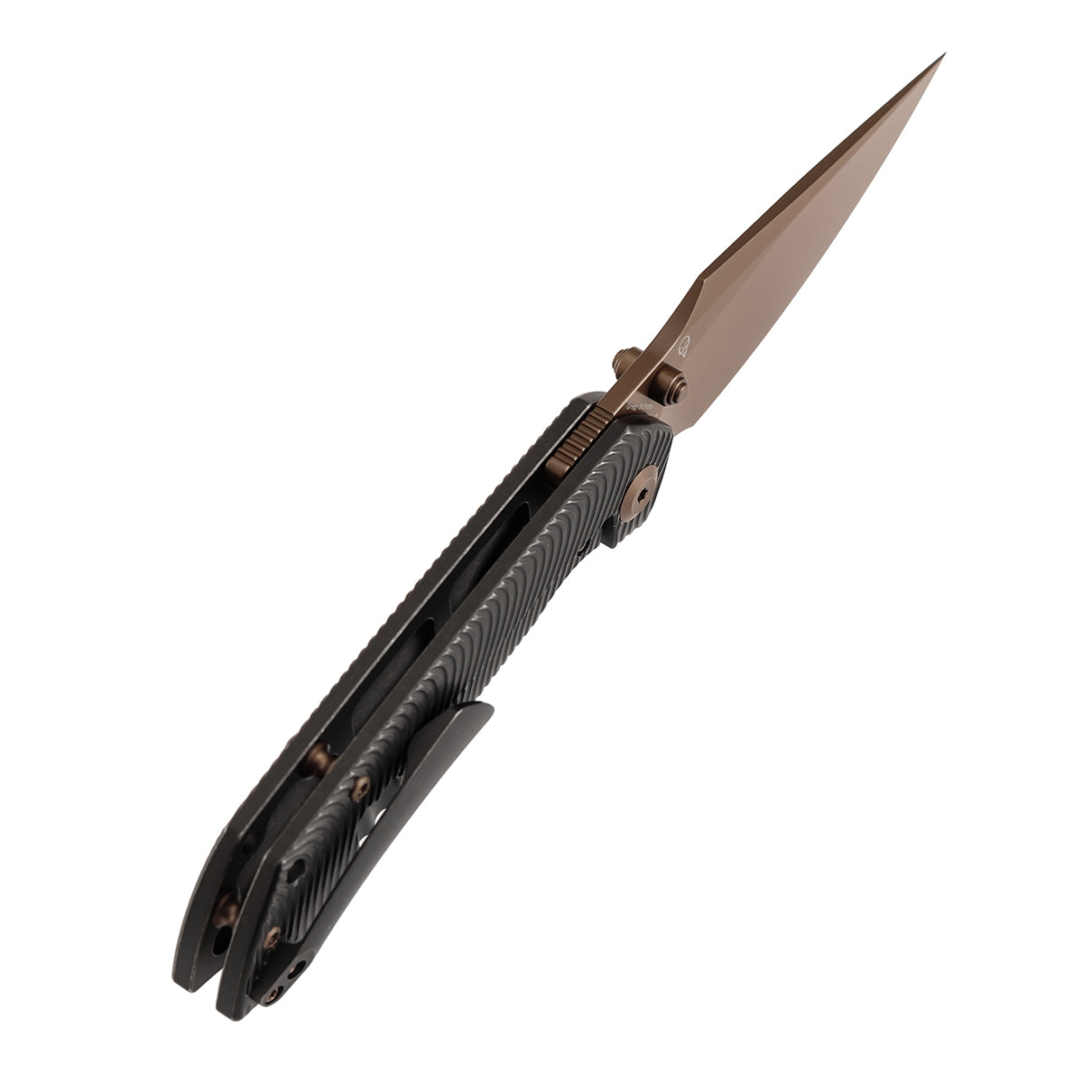 Kansept Fenrir K1034C3 blackwash titanium water ripple handle scales