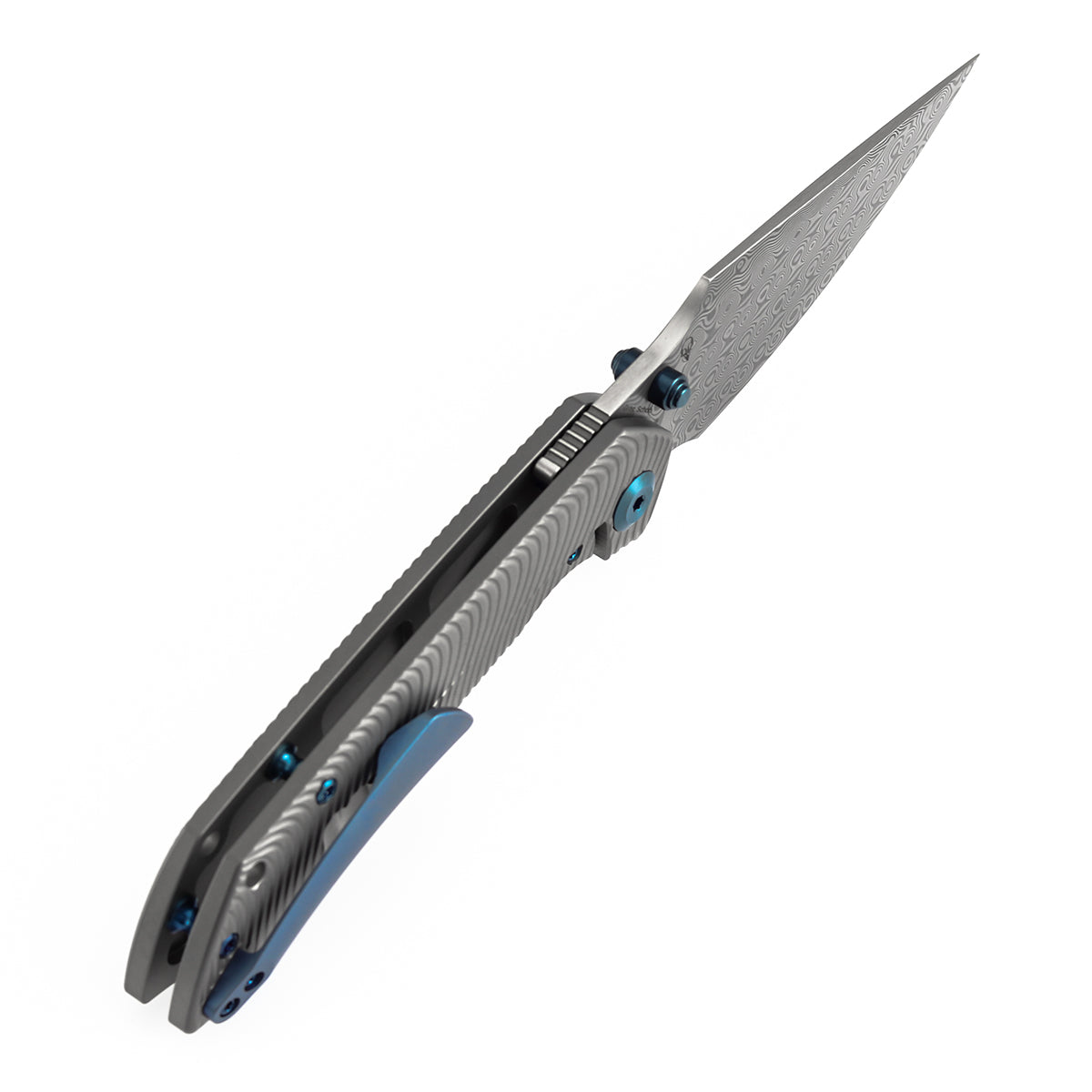 Kansept Fenrir K1034C4 beadblasted titanium water ripple handle scales