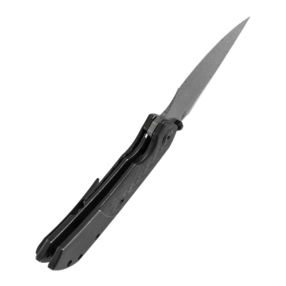 Kansept Fenrir K1034D1 blade detail – Damascus harpoon