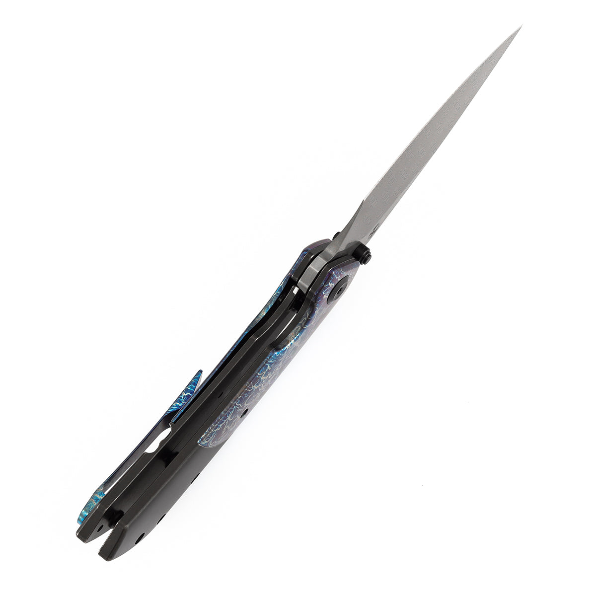 Kansept Fenrir K1034D2 blade detail – Damascus harpoon
