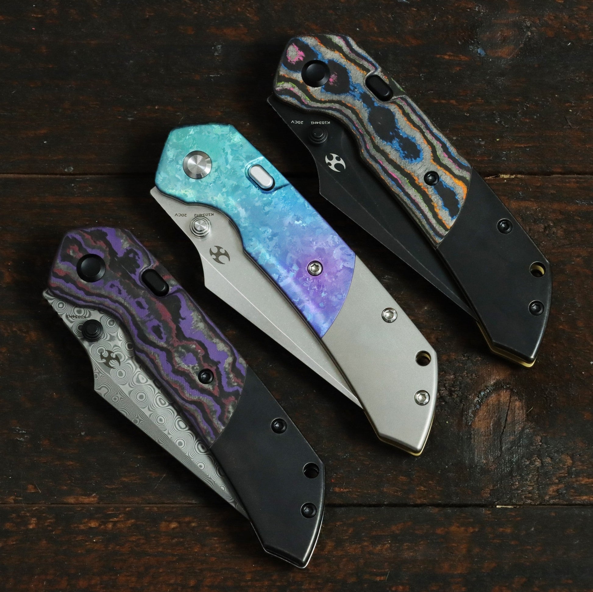 Kansept Fenrir K1034H2 Crystallized & Stonewash Titanium handle scales