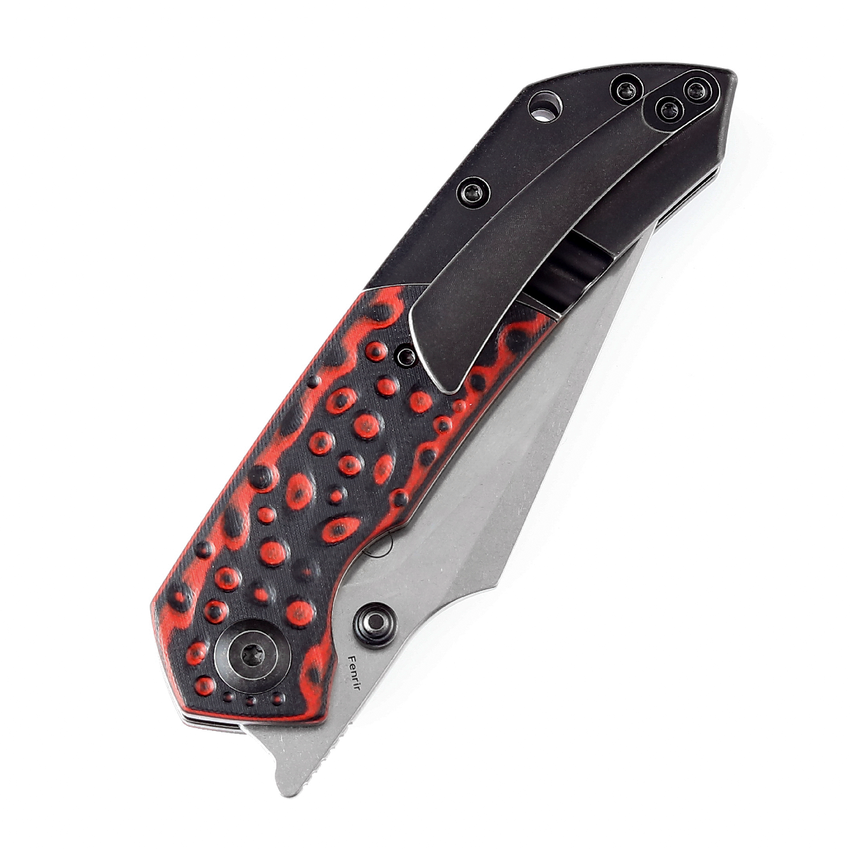 Kansept Fenrir K1034L2 blade detail – black stonewashed CPM-S35VN harpoon