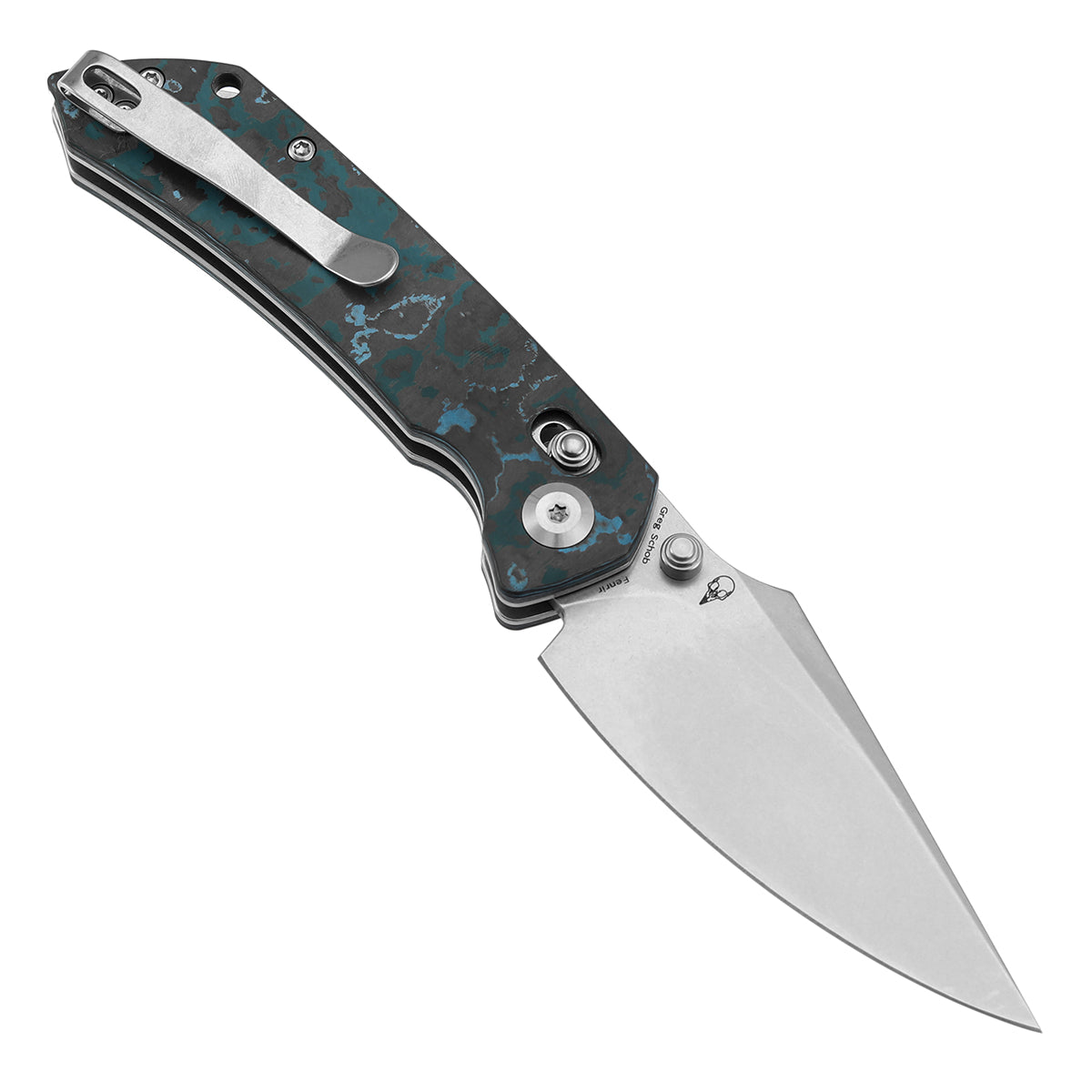 Kansept Fenrir K1034V2 open position showing CPM S35VN harpoon blade