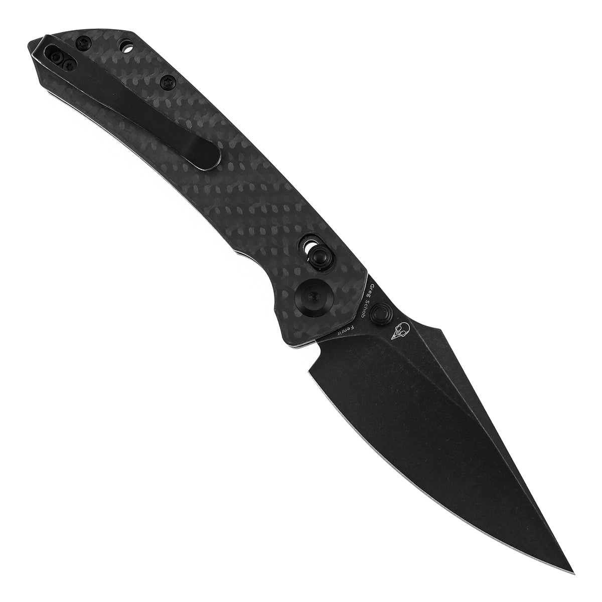 Kansept Fenrir K1034V5 black twill carbon fiber handle scales