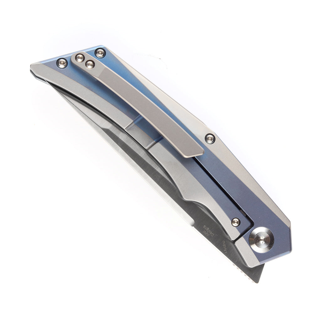 Kansept Naska K1035T3 blue anodized titanium handle scales