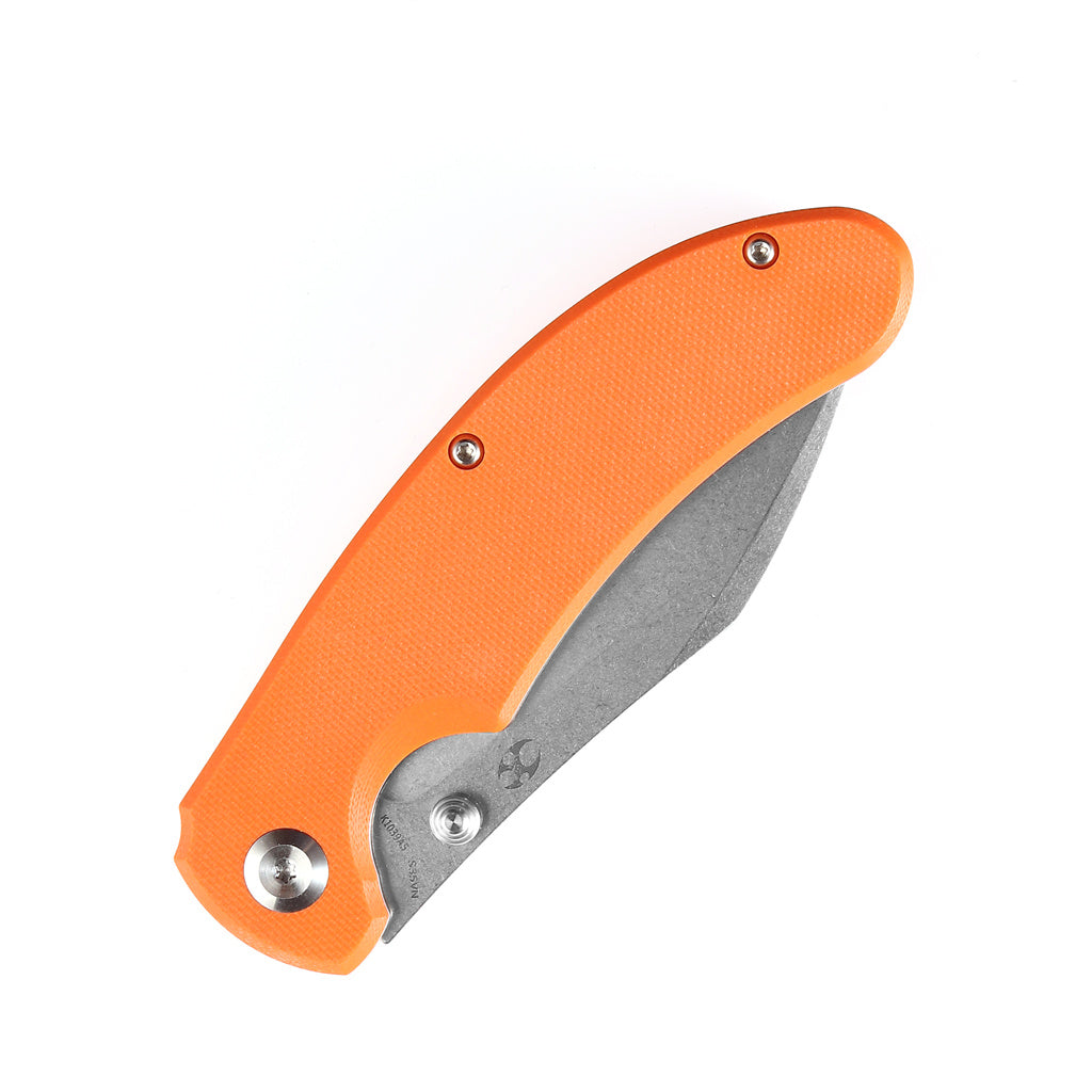 Kansept Nesstreet K1039A5 blade detail – stonewashed CPM-S35VN drop point
