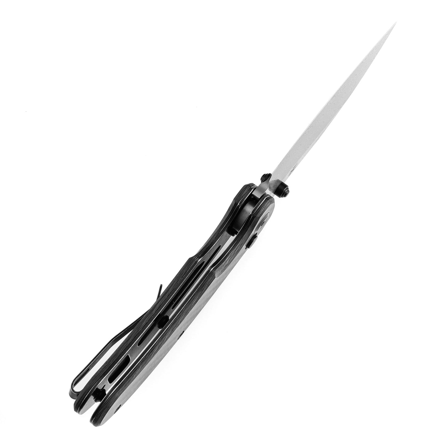 Kansept Nesstreet K1039F6 blade detail – Damascus drop point