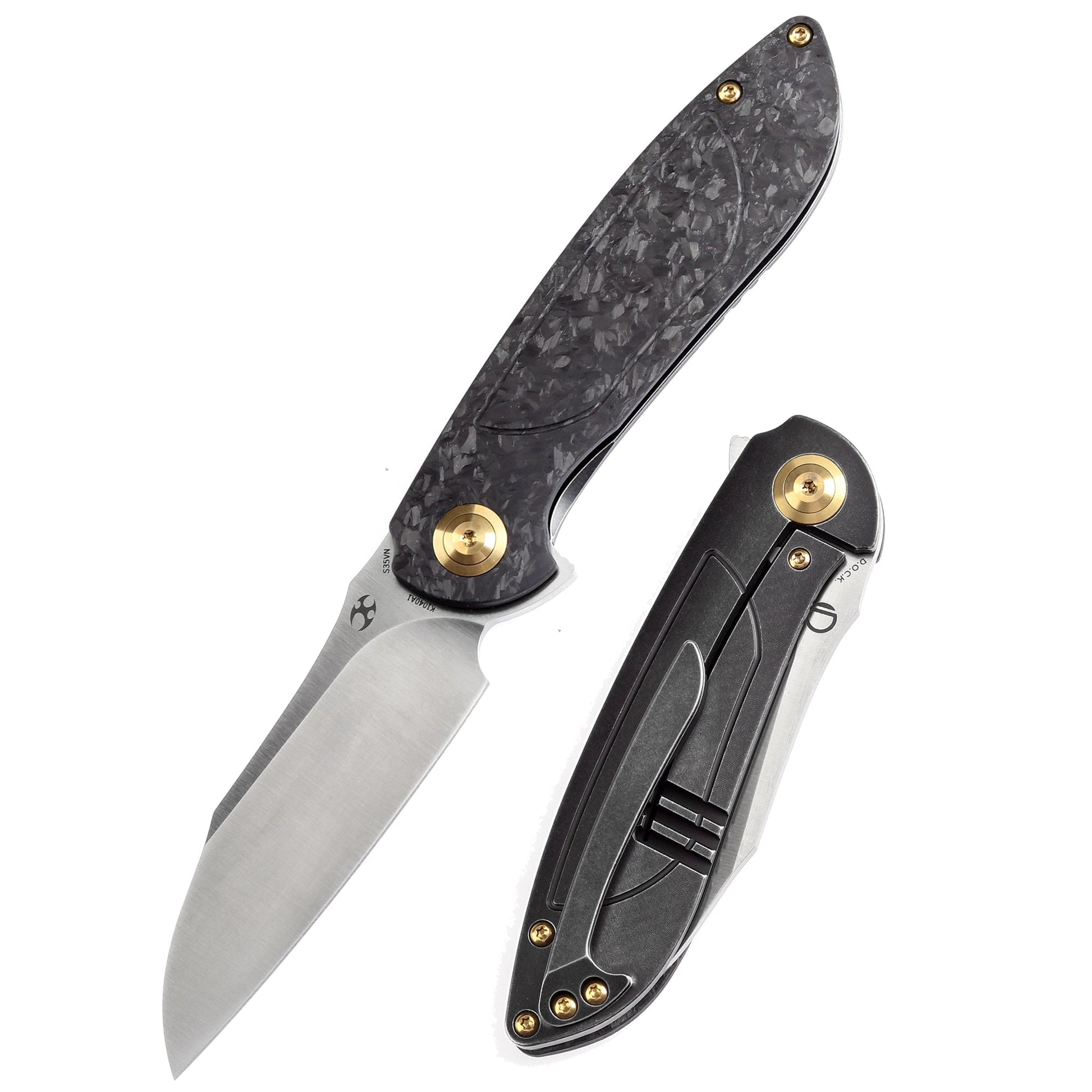 Kansept Prometheus K1040A1 front view – 3.29" satin CPM-S35VN drop point folding knife
