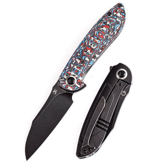 Kansept Prometheus K1040A2 front view – 3.29" blackwash CPM-S35VN drop point folding knife