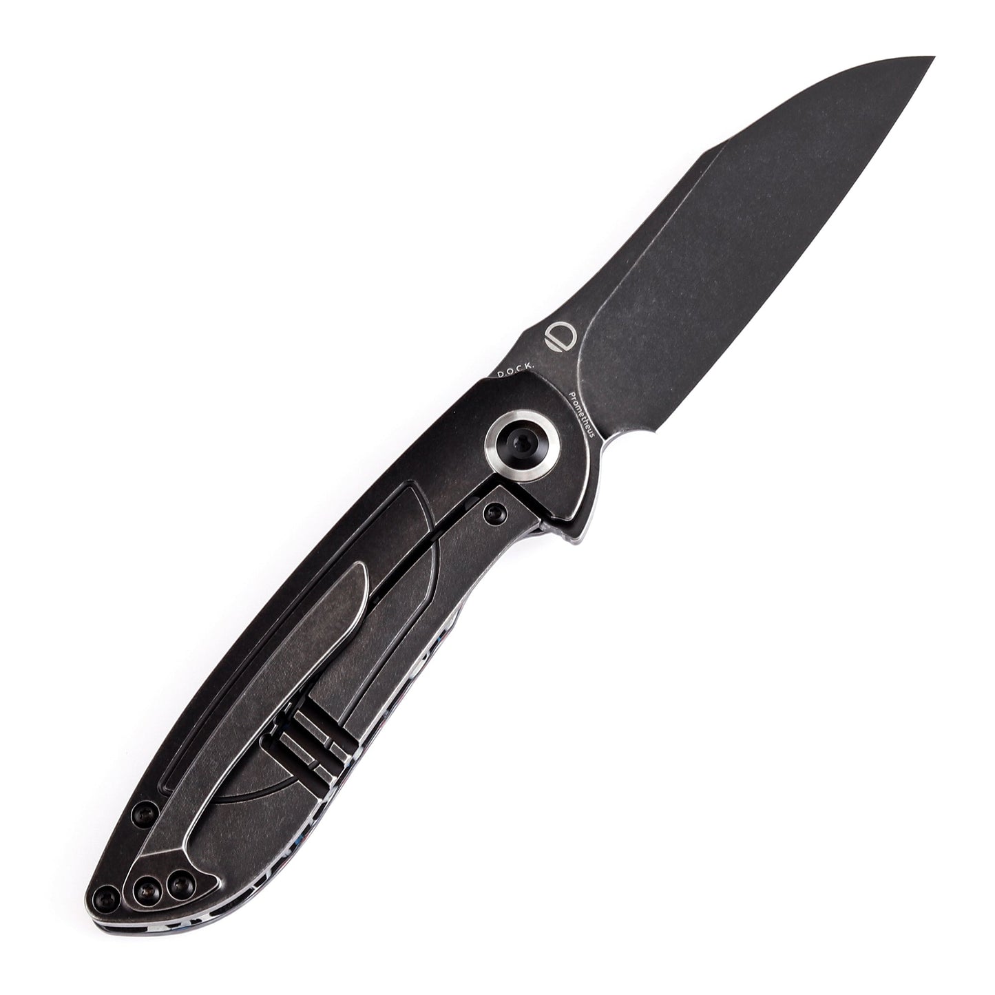 Kansept Prometheus K1040A2 open position showing CPM-S35VN drop point blade