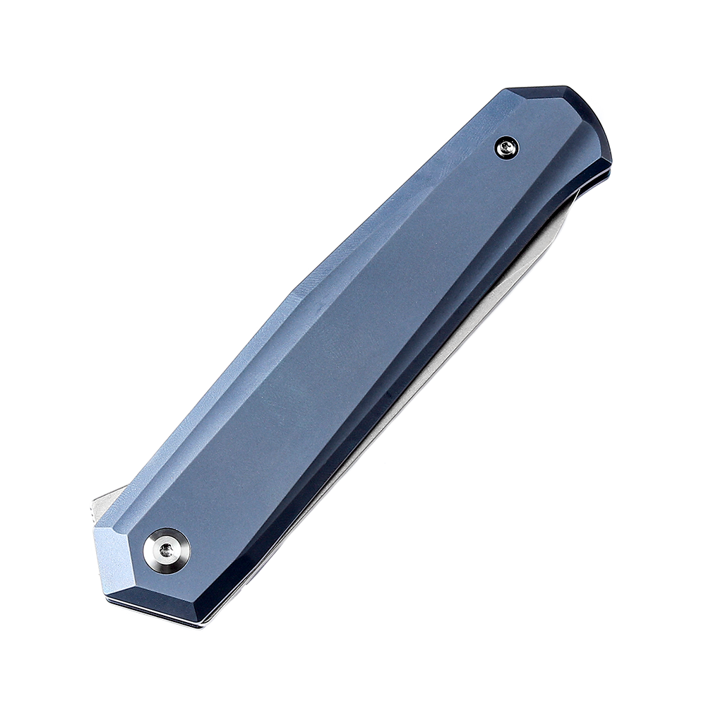 Kansept Integra K1042A3 blade detail – stonewashed M390 drop point