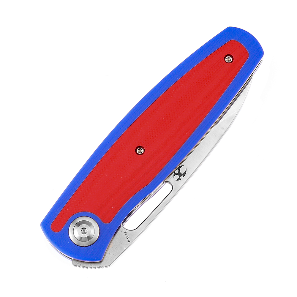 Kansept Mato K1050A1 blade detail – satin CPM-S35VN spear point