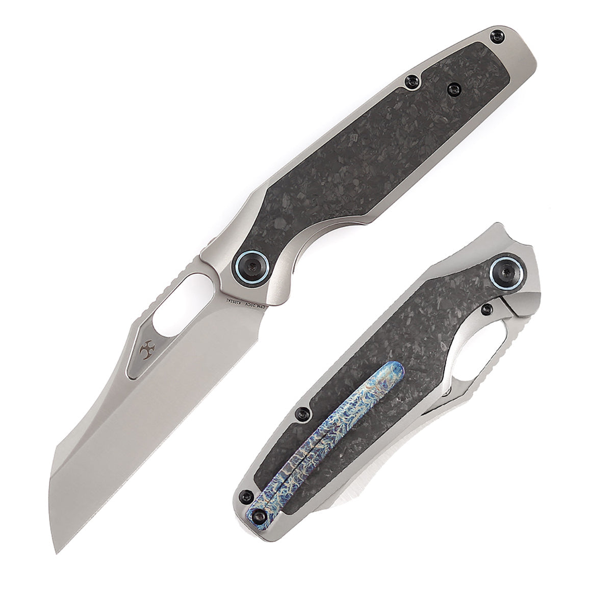 Kansept Tuckamore K1052A1 front view – 3.54" satin CPM 20CV sheepfoot folding knife
