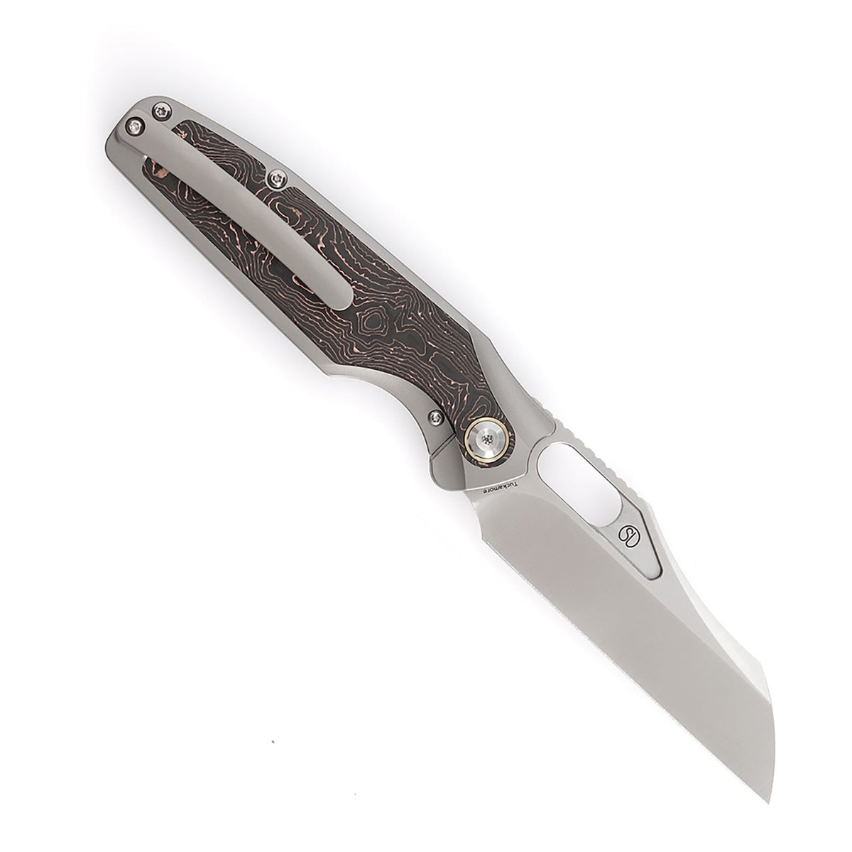 Kansept Tuckamore K1052A2 open position showing CPM 20CV sheepfoot blade