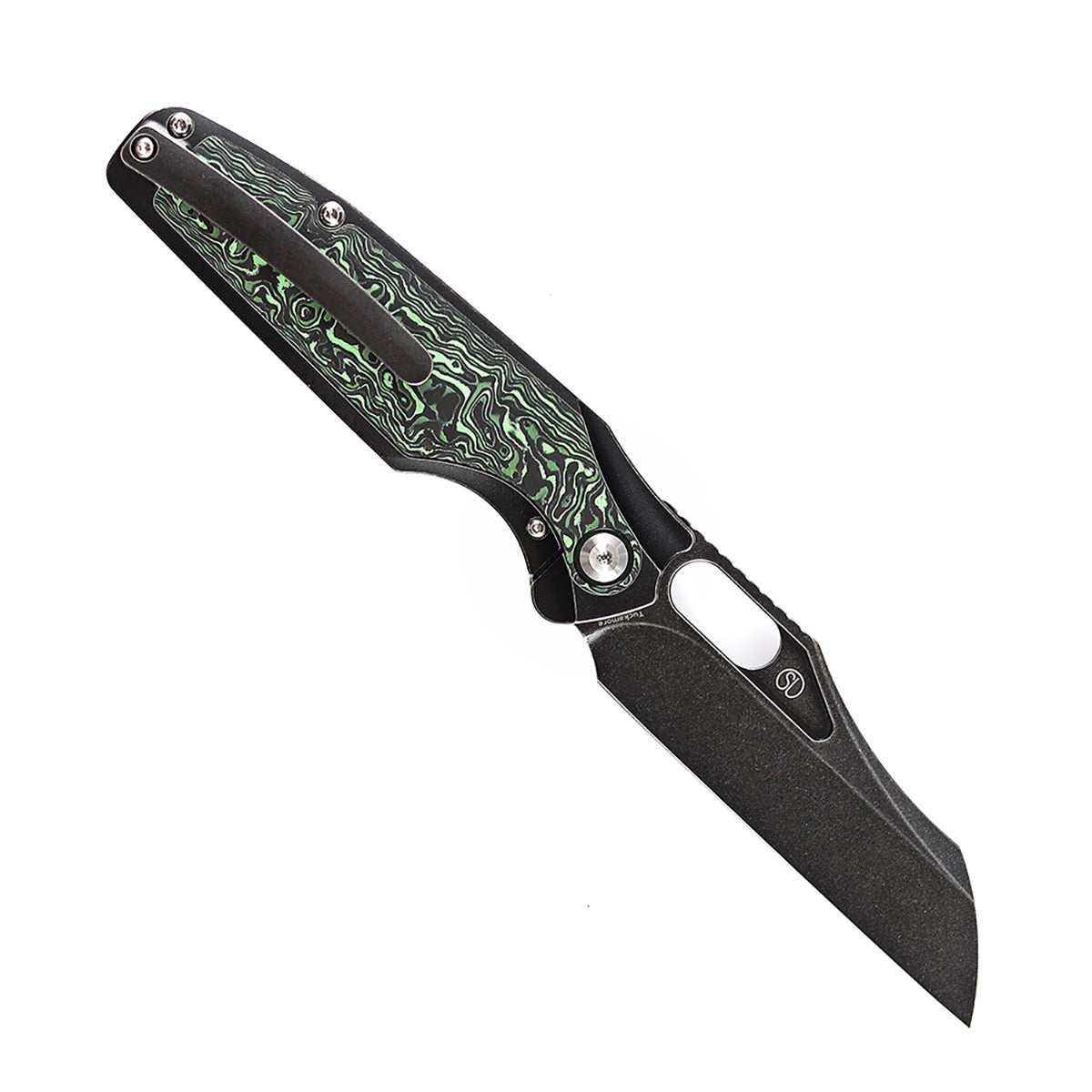 Kansept Tuckamore K1052A3 open position showing CPM 20CV sheepfoot blade
