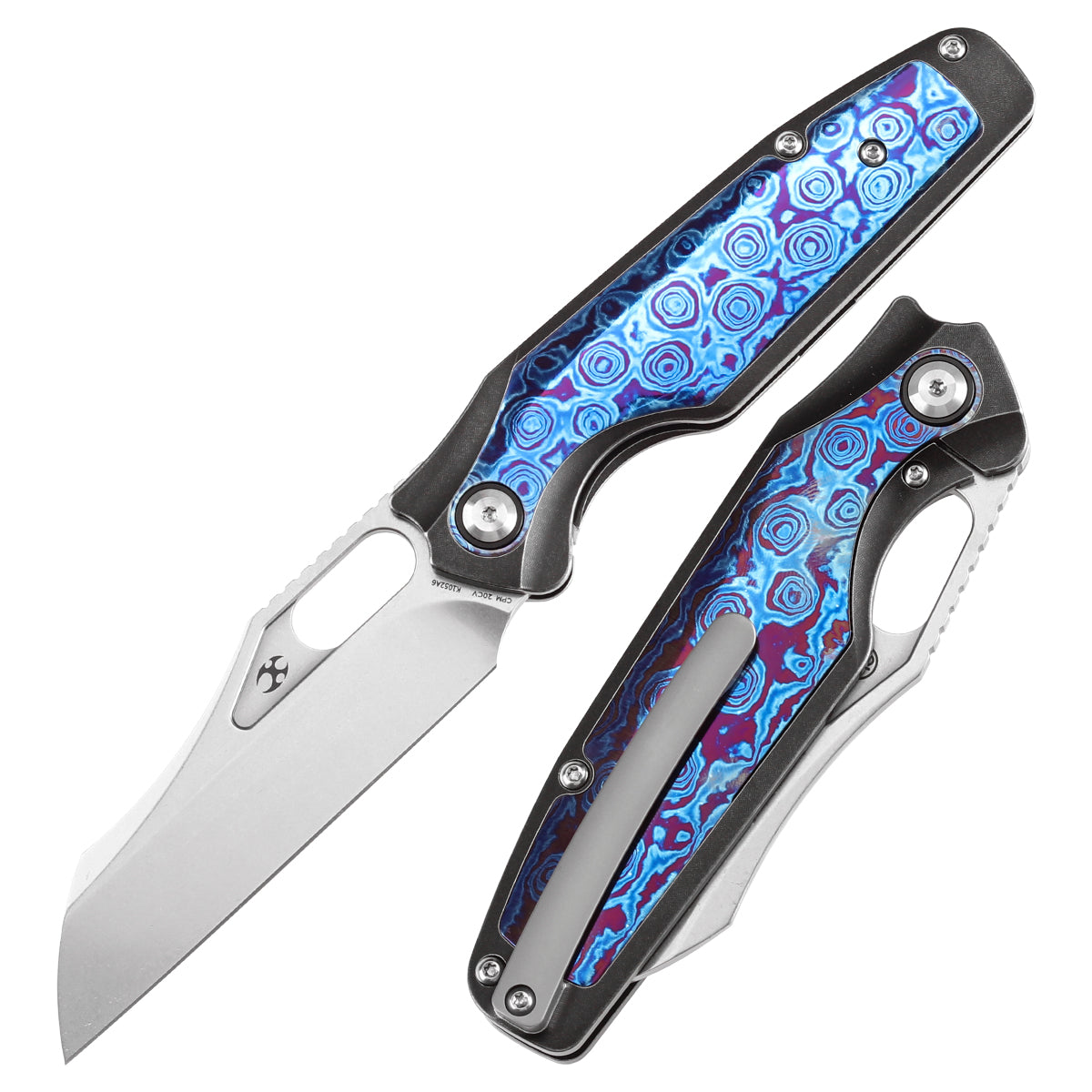 Kansept Tuckamore K1052A6 front view – 3.54" CPM 20CV sheepfoot folding knife