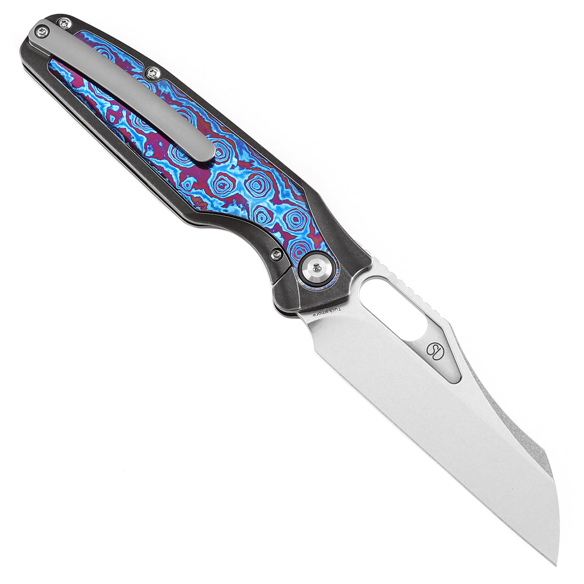 Kansept Tuckamore K1052A6 open position showing CPM 20CV sheepfoot blade