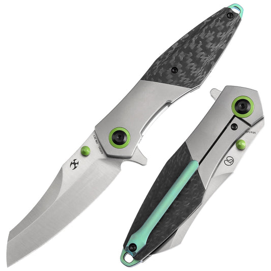 Kansept Mistaken K1053A2 front view - 3.15" satin CPM 20CV Wharncliffe folding knife