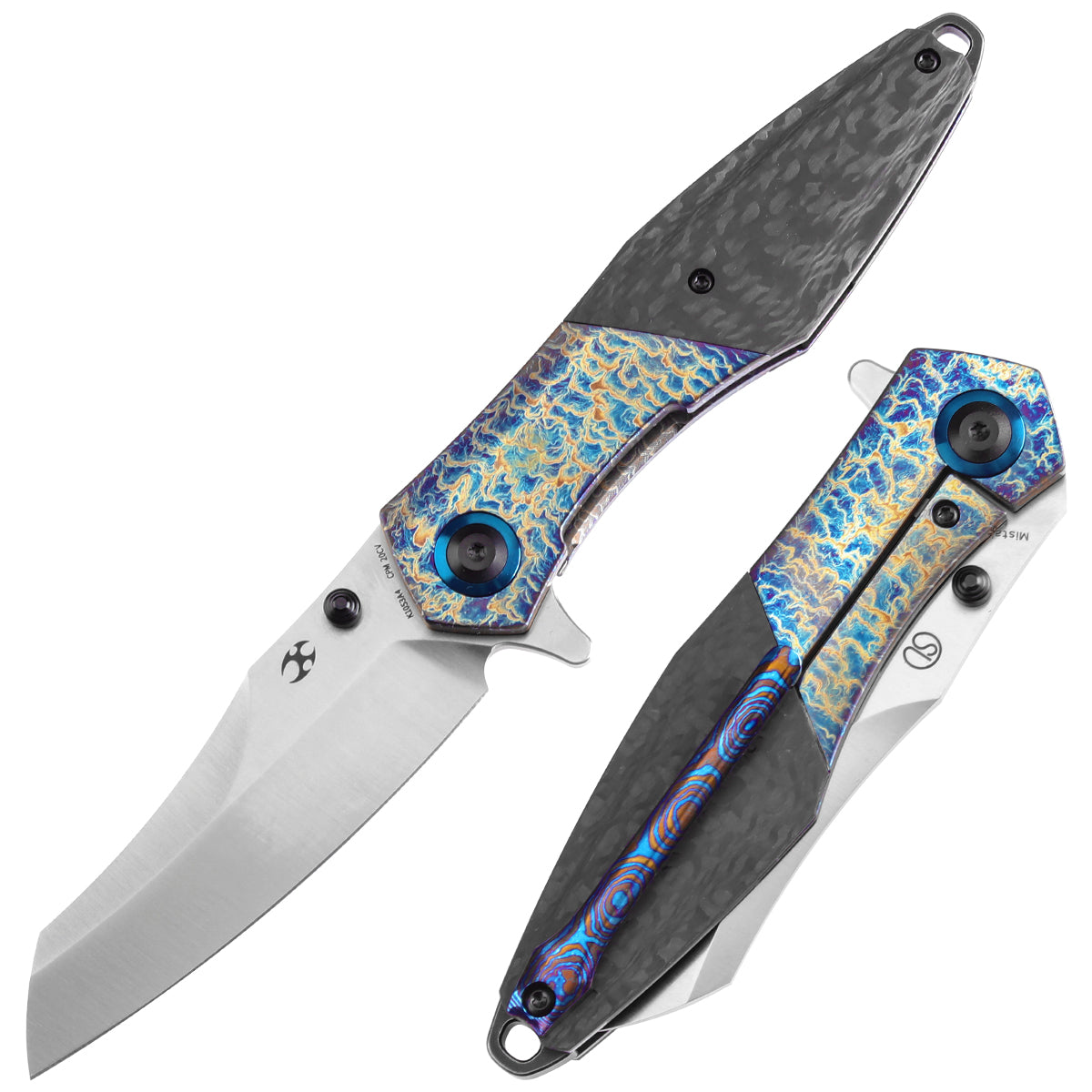 Kansept Mistaken K1053A4 front view - 3.15" satin CPM 20CV Wharncliffe folding knife