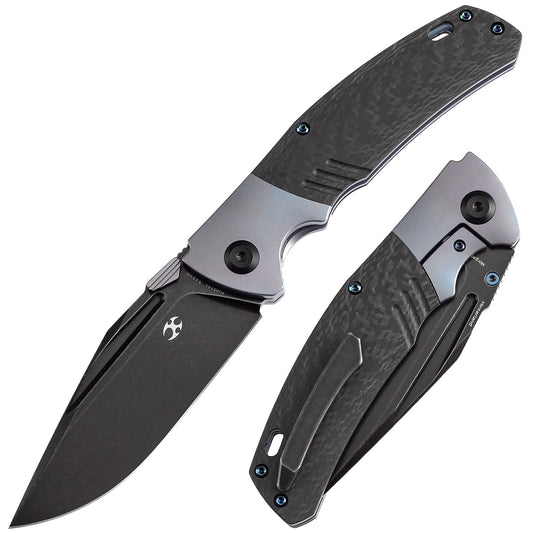 Kansept Hinterland K1057A1 front view - 3.58" blackwash CPM S35VN clip point folding knife