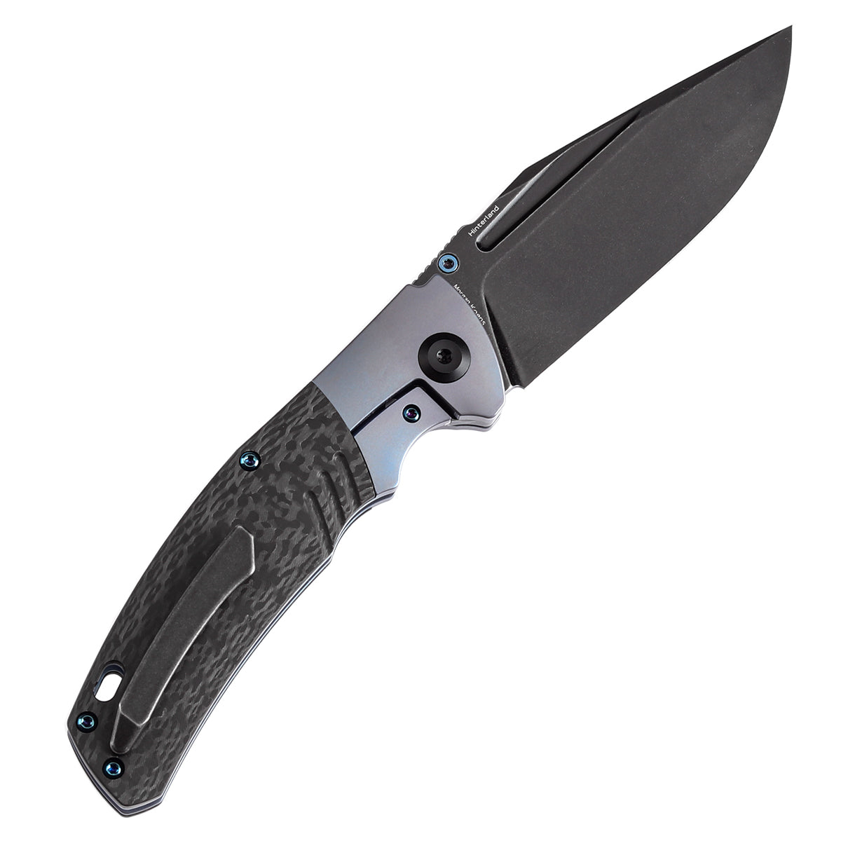 Kansept Hinterland K1057A1 open position showing CPM S35VN clip point blade
