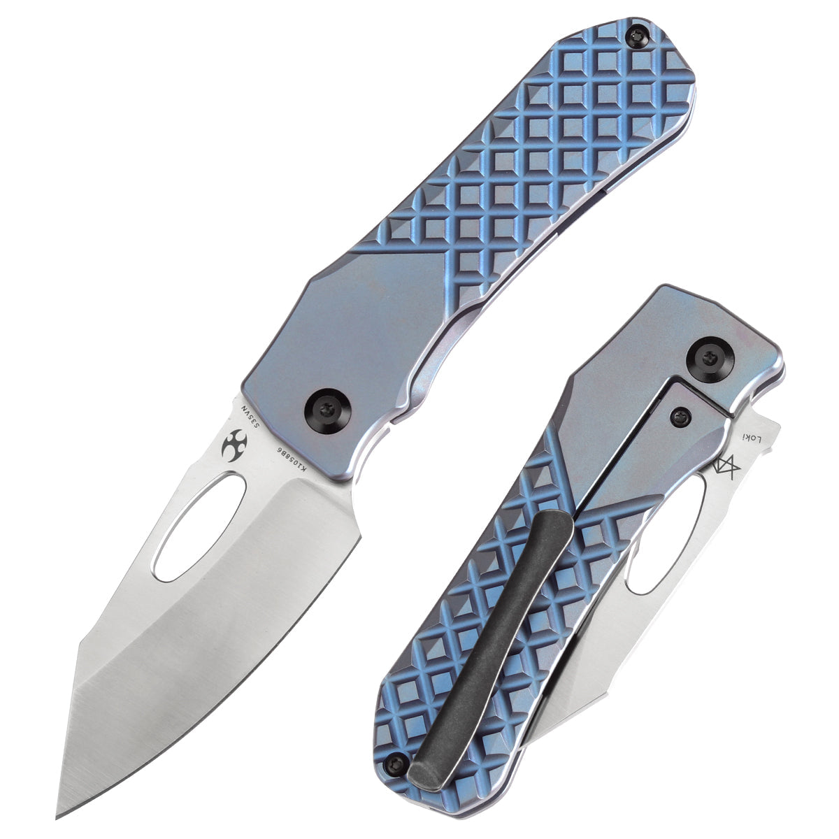 Kansept Loki K1058B6 front view – 2.99" satin CPM S35VN drop point folding knife