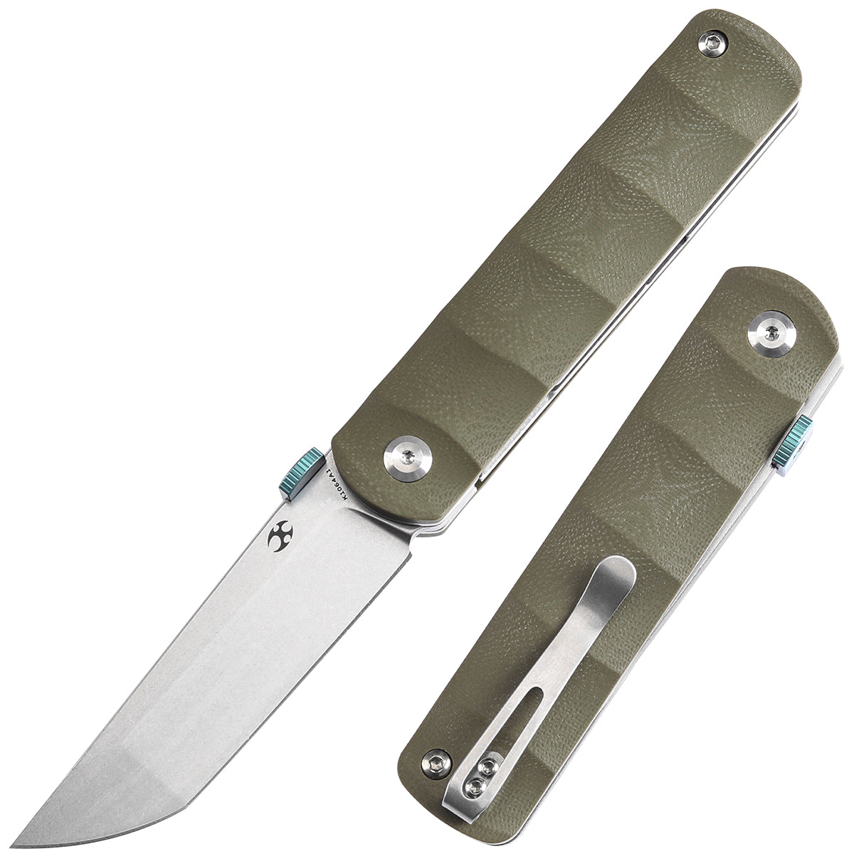 Kansept BTF K1064A1 front view – 3.24" stonewashed CPM S35VN tanto folding knife