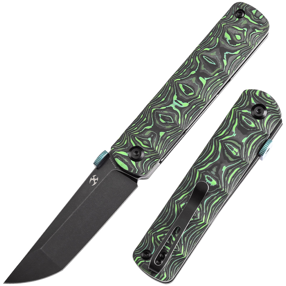 Kansept BTF K1064A2 front view – 3.24" black stonewashed CPM S35VN tanto folding knife