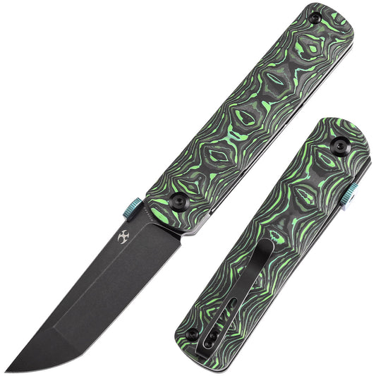 Kansept BTF K1064A2 front view – 3.24" black stonewashed CPM S35VN tanto folding knife