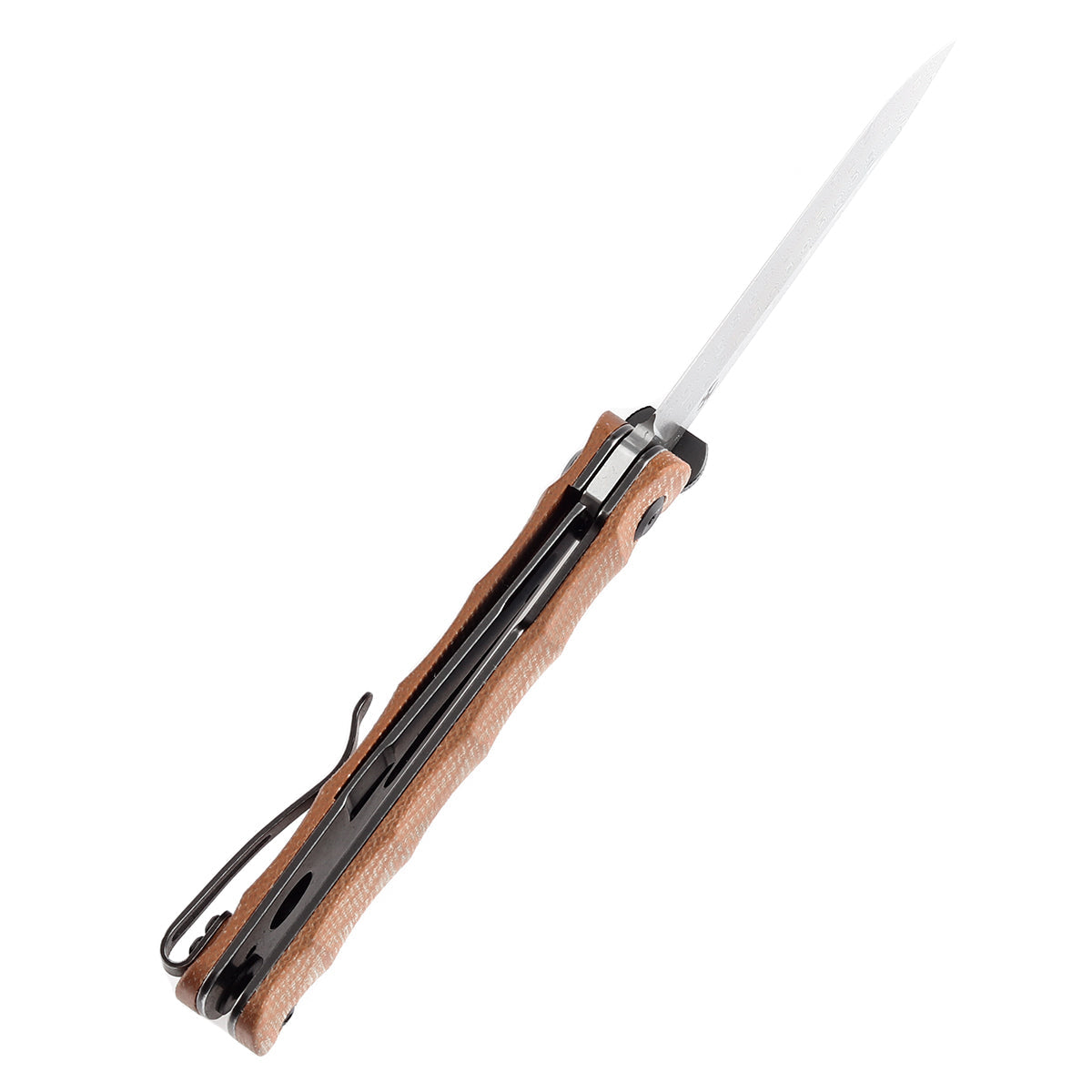 Kansept BTF K1064A4 blade detail – stainless Damascus tanto