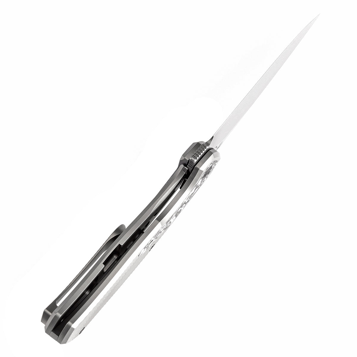 Kansept Havørn K1069A1 blade detail – Damascus clip point