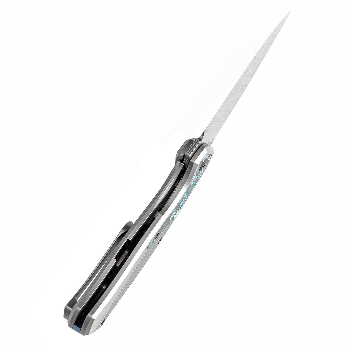 Kansept Havørn K1069A3 blade detail – Damascus clip point