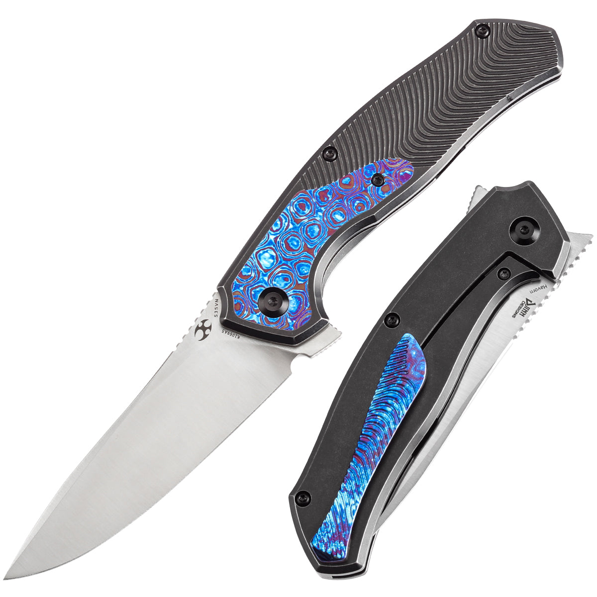 Kansept Havørn K1069A5 front view – 3.48" satin CPM S35VN clip point folding knife