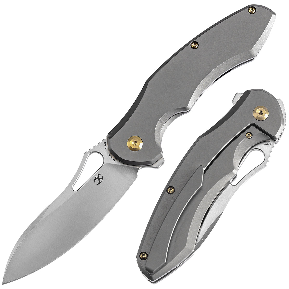Kansept Echis K1071A1 front view – 3.45" satin CPM S35VN drop point folding knife