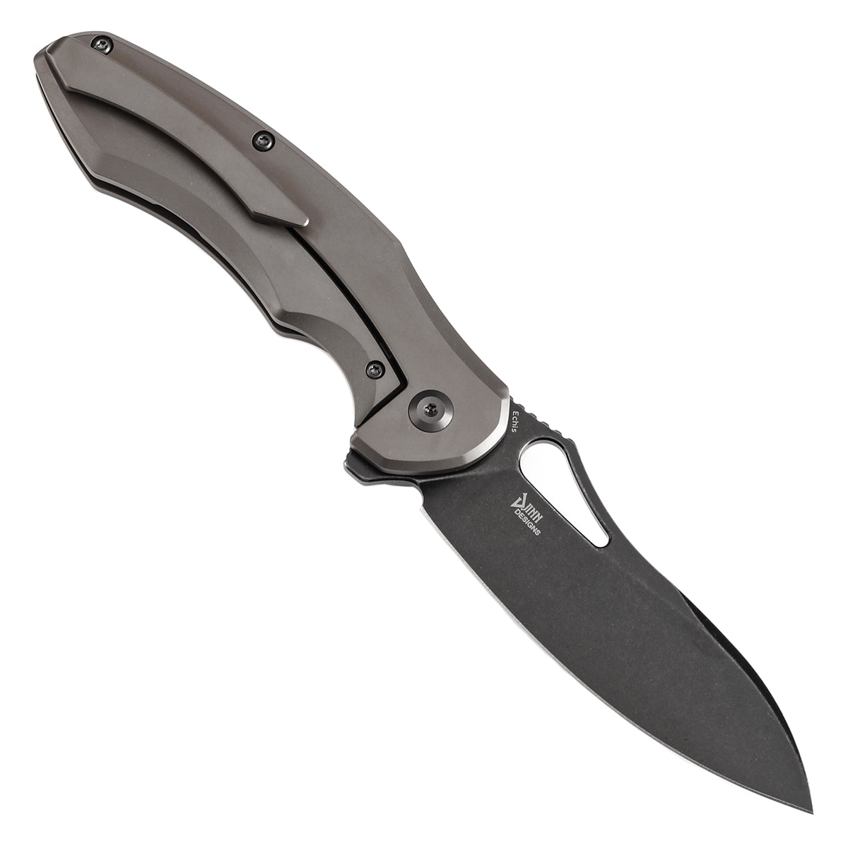 Kansept Echis K1071A2 open position showing CPM S35VN drop point blade