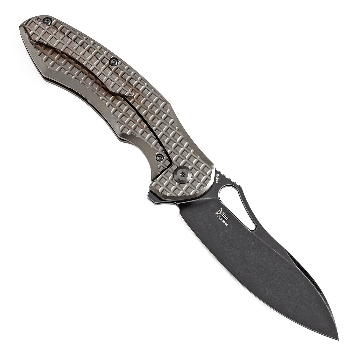 Kansept Echis K1071A6 open position showing CPM S35VN drop point blade