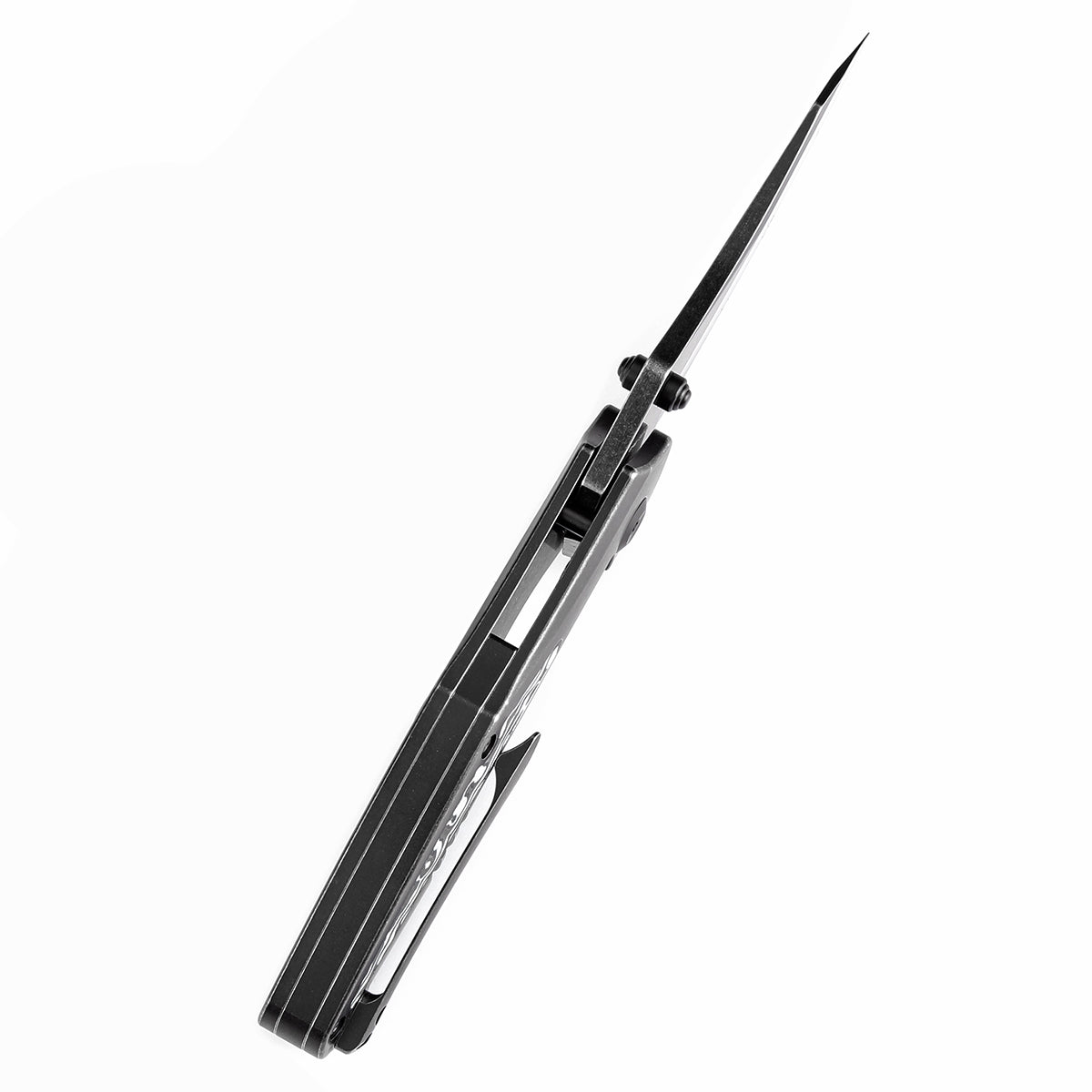 Kansept Baba Yaga K1074A3 black and white Nebula carbon fiber and titanium handle scales
