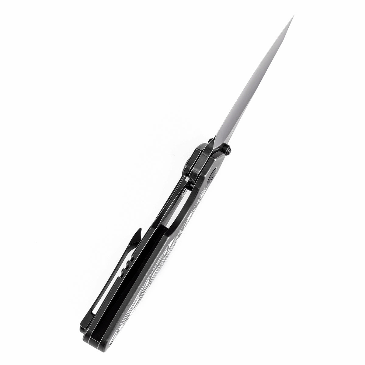 Kansept Baba Yaga K1074A3 blade detail – blackwash CPM 20CV Wharncliffe