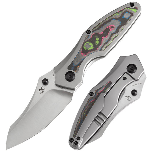 Kansept Baba Yaga K1074A4 front view – 3.06" satin CPM 20CV Wharncliffe folding knife