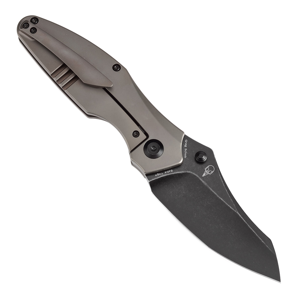 Kansept Baba Yaga K1074A6 open position showing CPM 20CV wharncliffe blade