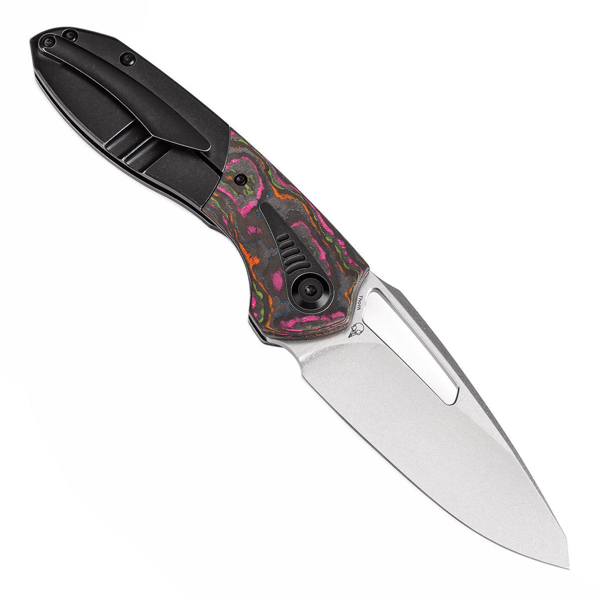 Kansept Thoth K1075A1 open position showing CPM 20CV clip point blade